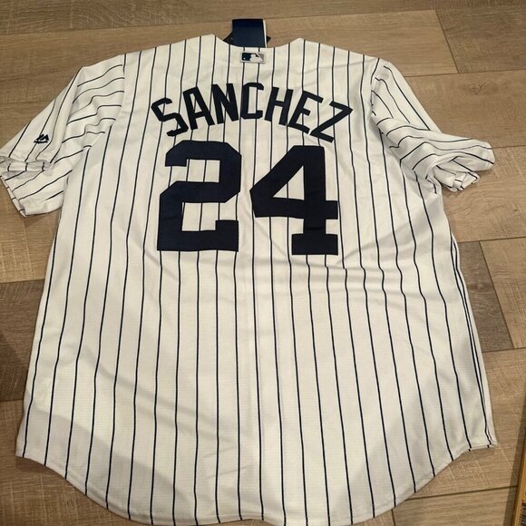 NEW YORK YANKEES MENS LARGE JERSEY MAJESTIC SANCHEZ #24 - Picture 12 of 12